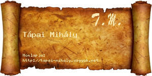 Tápai Mihály névjegykártya
